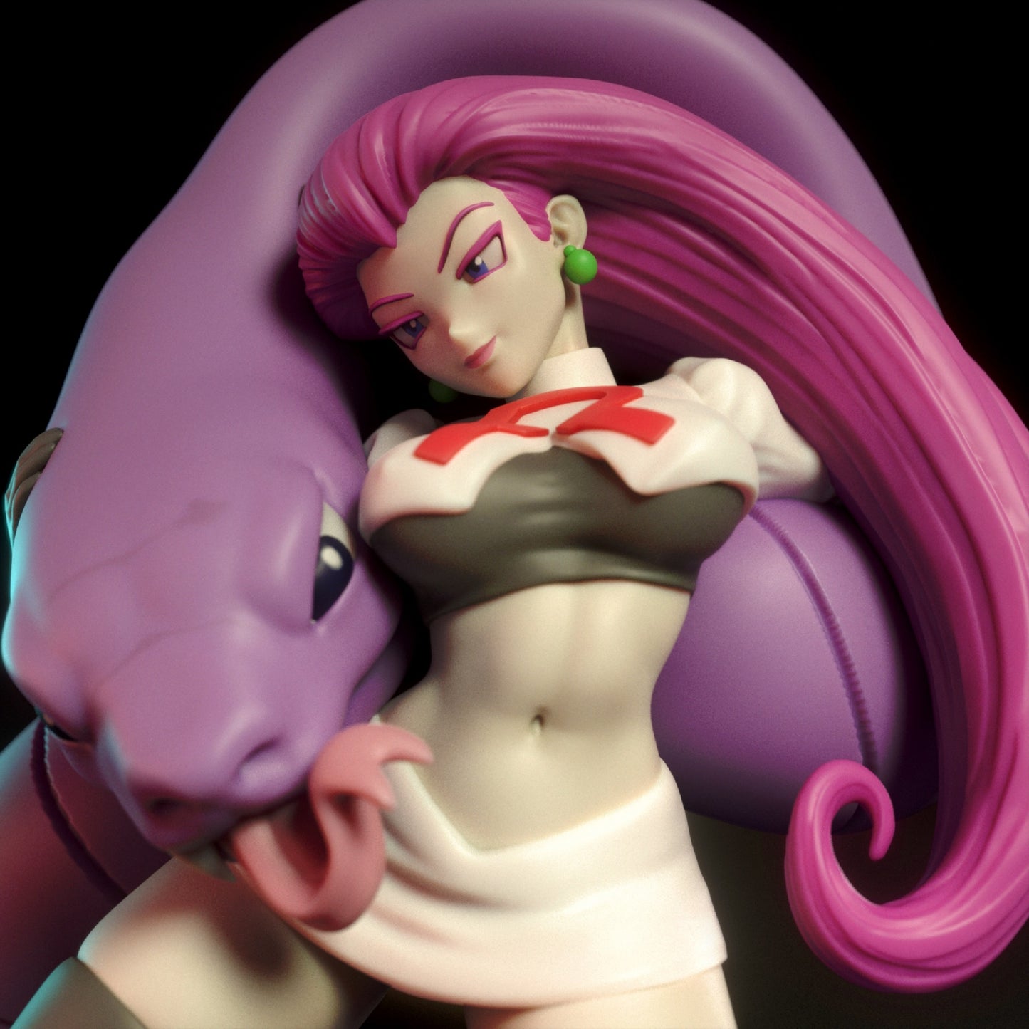 Fanart Trainer and Serpent Pinup Statuette