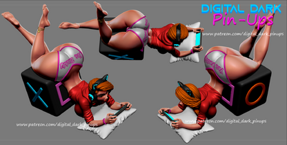 Gamer Girl 3 NSFW Pin Up Statuette