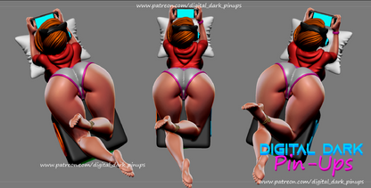 Gamer Girl 3 NSFW Pin Up Statuette