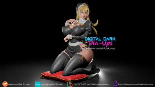 Sexy Nun NSFW Pin Up Statuette