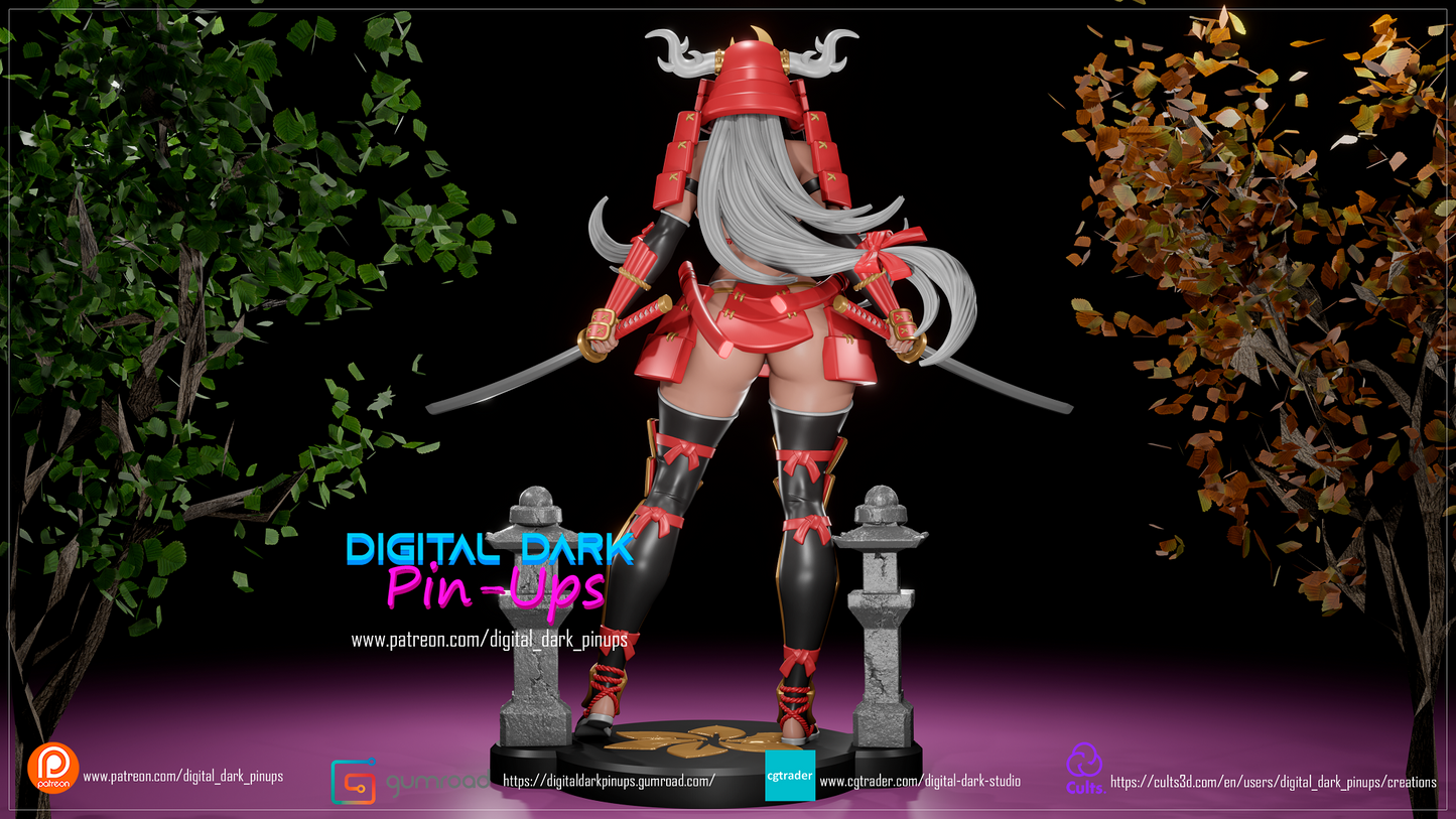 Samurai Girl Pinup Statuette