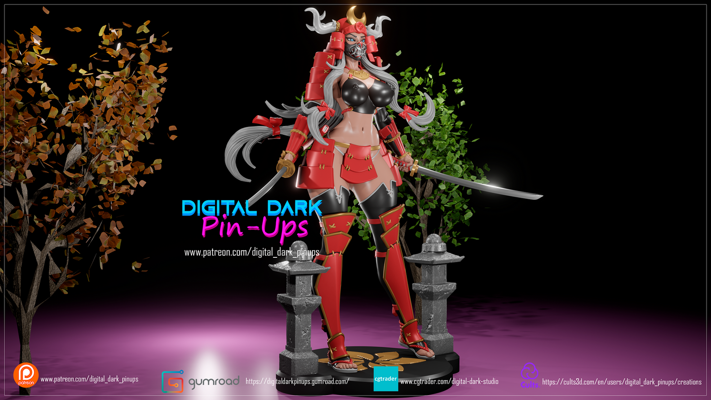 Samurai Girl Pinup Statuette