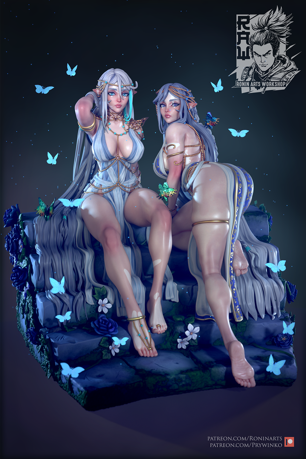 Ridiel and Chryswen Pinup Statuette