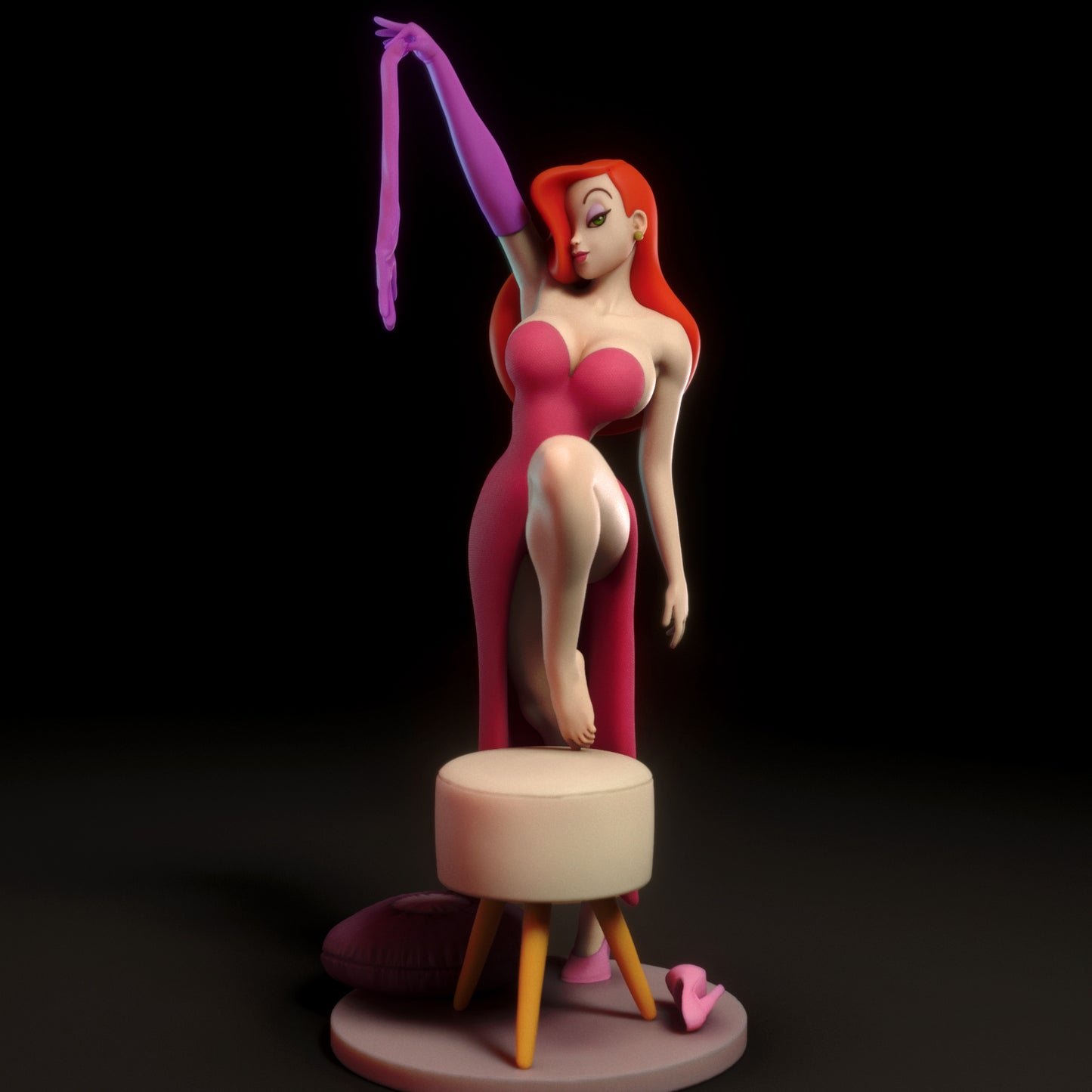 Fanart Red Lady Pinup Statuette